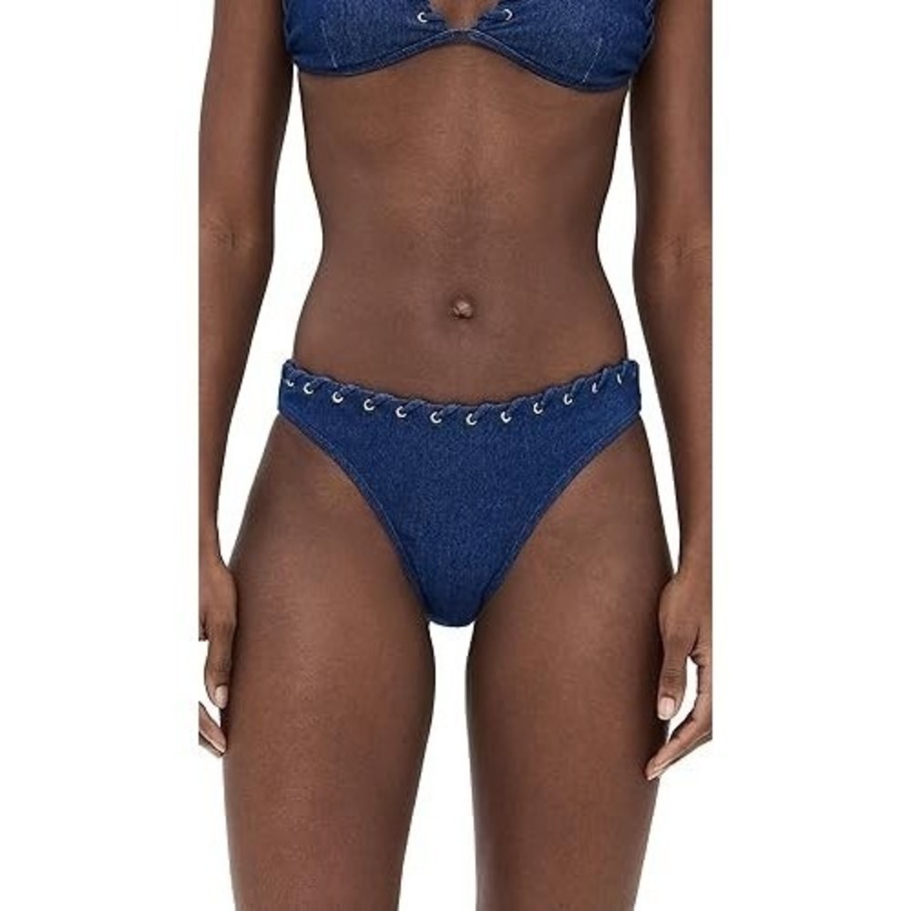 Good American Whip Stitch Bikini Bottom Women's 2XL Denim Rinse NWT